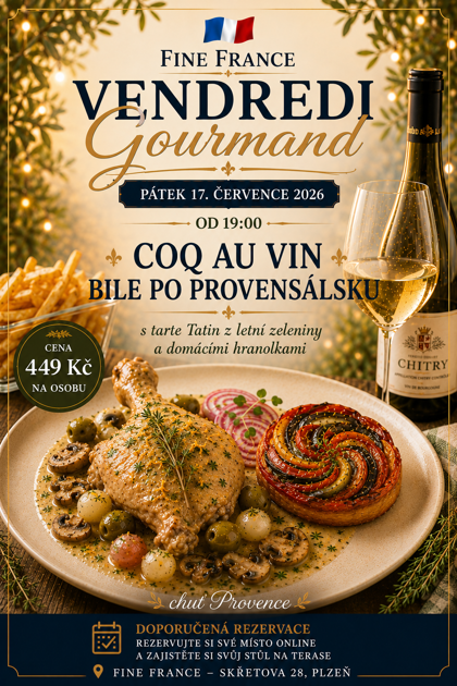 pátek 17. července : KOHOUT NA BÍLÉM VÍNĚ PO PROVENSÁLSKU